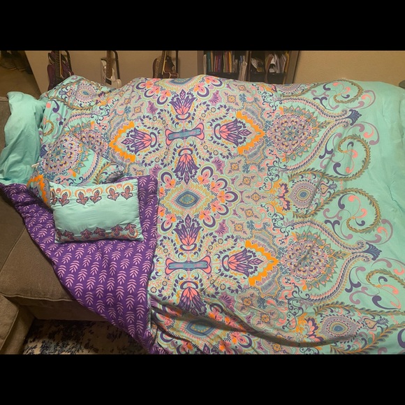 VNCY Boho Teal/Purple Bedding - TWIN & FULL - Picture 1 of 3